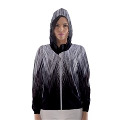 Feather Graphic Design Background Hooded Windbreaker (women)