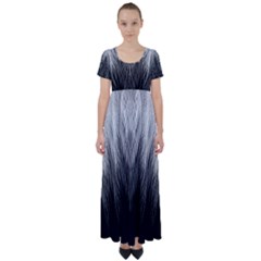 Feather Graphic Design Background High Waist Short Sleeve Maxi Dress