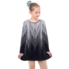 Feather Graphic Design Background Kids  Long Sleeve Dress