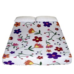 Flowers Pattern Texture Nature Fitted Sheet (california King Size)