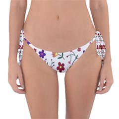 Flowers Pattern Texture Nature Reversible Bikini Bottom