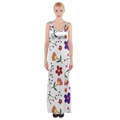 Flowers Pattern Texture Nature Maxi Thigh Split Dress