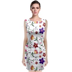 Flowers Pattern Texture Nature Classic Sleeveless Midi Dress