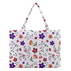 Flowers Pattern Texture Nature Medium Tote Bag