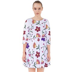 Flowers Pattern Texture Nature Smock Dress