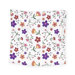 Flowers Pattern Texture Nature Square Tapestry (small)