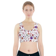 Flowers Pattern Texture Nature Sports Bra With Pocket