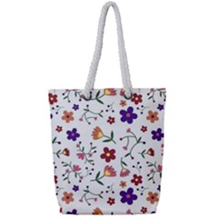 Flowers Pattern Texture Nature Full Print Rope Handle Tote (small) by Nexatart