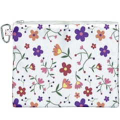 Flowers Pattern Texture Nature Canvas Cosmetic Bag (xxxl) by Nexatart