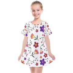 Flowers Pattern Texture Nature Kids  Smock Dress