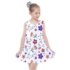 Flowers Pattern Texture Nature Kids  Summer Dress