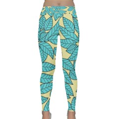 Leaves Dried Leaves Stamping Classic Yoga Leggings by Nexatart