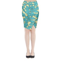 Leaves Dried Leaves Stamping Midi Wrap Pencil Skirt by Nexatart