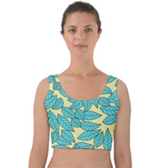 Leaves Dried Leaves Stamping Velvet Crop Top by Nexatart