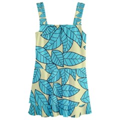 Leaves Dried Leaves Stamping Kids  Layered Skirt Swimsuit