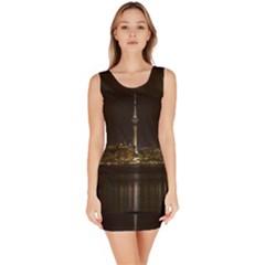 City River Water Cityscape Skyline Bodycon Dress