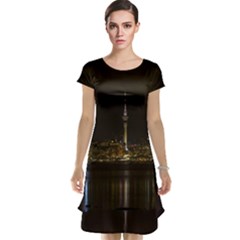 City River Water Cityscape Skyline Cap Sleeve Nightdress