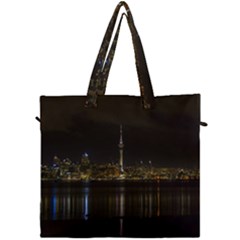 City River Water Cityscape Skyline Canvas Travel Bag by Nexatart