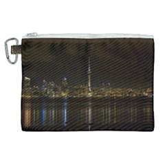 City River Water Cityscape Skyline Canvas Cosmetic Bag (xl) by Nexatart