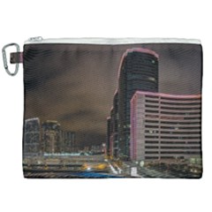 Hong Kong At Night Skyline Canvas Cosmetic Bag (xxl) by Nexatart