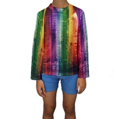 Skyline Light Rays Gloss Upgrade Kids  Long Sleeve Swimwear by Nexatart