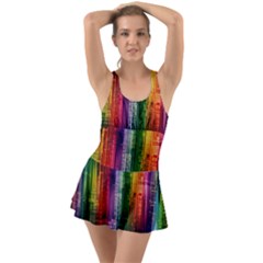 Skyline Light Rays Gloss Upgrade Ruffle Top Dress Swimsuit by Nexatart