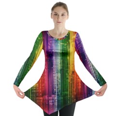 Skyline Light Rays Gloss Upgrade Long Sleeve Tunic  by Nexatart