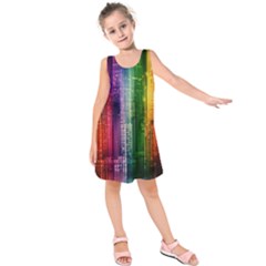 Skyline Light Rays Gloss Upgrade Kids  Sleeveless Dress by Nexatart