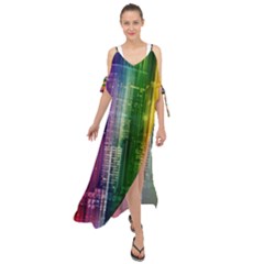 Skyline Light Rays Gloss Upgrade Maxi Chiffon Cover Up Dress