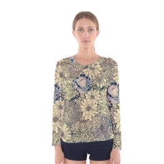 Abstract Art Artistic Botanical Women s Long Sleeve Tee