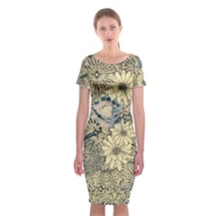 Abstract Art Artistic Botanical Classic Short Sleeve Midi Dress