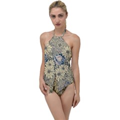 Abstract Art Artistic Botanical Go With The Flow One Piece Swimsuit