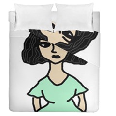 Angry Girl Duvet Cover Double Side (queen Size) by snowwhitegirl