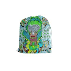 Cosmic Planet Angel Drawstring Pouch (medium) by chellerayartisans