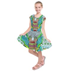 Cosmic Planet Angel Kids  Short Sleeve Dress by chellerayartisans