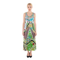 Cosmic Pyramid Sleeveless Maxi Dress by chellerayartisans