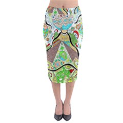 Cosmic Pyramid Midi Pencil Skirt by chellerayartisans