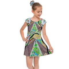 Cosmic Pyramid Kids Cap Sleeve Dress by chellerayartisans