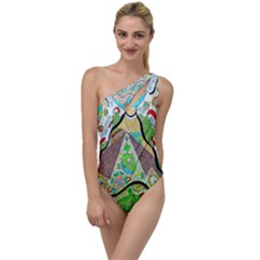 Cosmic Pyramid To One Side Swimsuit by chellerayartisans