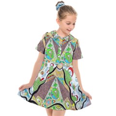 Cosmic Pyramid Kids  Short Sleeve Shirt Dress by chellerayartisans