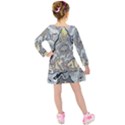 Supersonic Spaceships Kids  Long Sleeve Velvet Dress View2