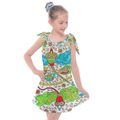 Cosmic Dragonflies Kids  Tie Up Tunic Dress