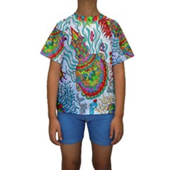 Supersonic Squid Kids  Short Sleeve Swimwear by chellerayartisans