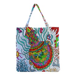 Supersonic Squid Grocery Tote Bag by chellerayartisans