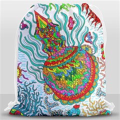 Supersonic Squid Drawstring Bag (large) by chellerayartisans