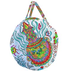 Supersonic Squid Giant Round Zipper Tote by chellerayartisans