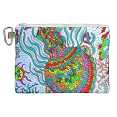 Supersonic Squid Canvas Cosmetic Bag (xl) by chellerayartisans