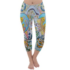 Supersonic Volcanic Moonship Capri Winter Leggings  by chellerayartisans