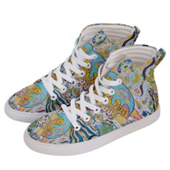 Supersonic Volcanic Moonship Women s Hi-top Skate Sneakers by chellerayartisans