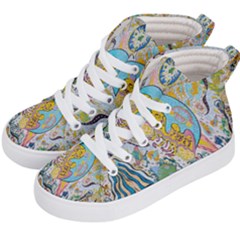 Supersonic Volcanic Moonship Kid s Hi-top Skate Sneakers by chellerayartisans